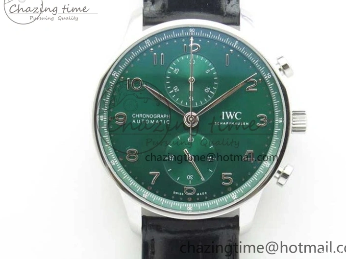 MIROTIME 0520 Elegant Portuguese IW371615 ZF 1:1 Best Edition SS Green Dial on Black Leather Strap A96355 V 7081